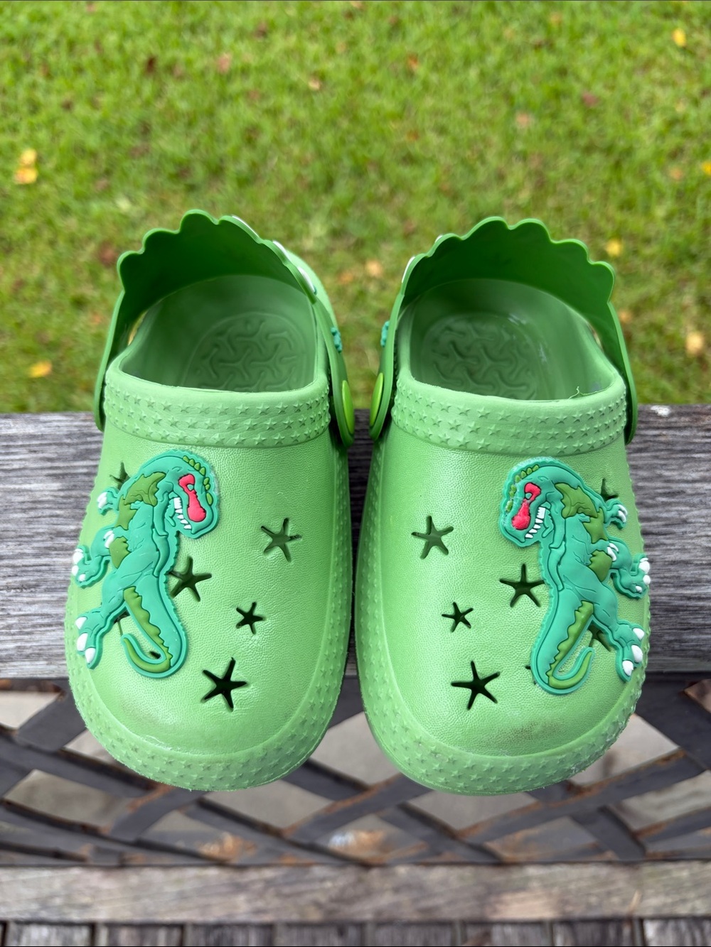 Croc Like  Sandals For Kids with Dino Accent Size 7/8